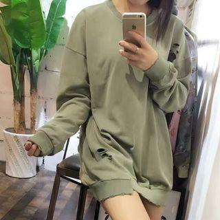 Ripped Long Pullover
