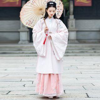 Long-sleeve Hanfu Top / Maxi Skirt / Cape / Set