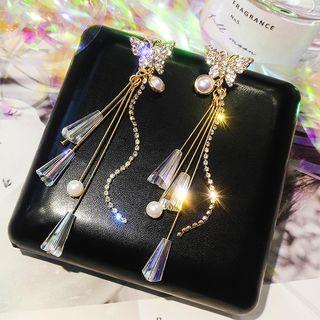 Rhinestone Butterfly Statement Earring