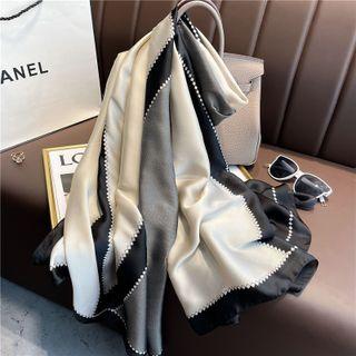 Color Block Scarf White - One Size