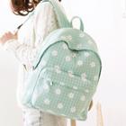 Floral Print Check Canvas Backpack