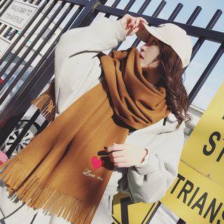 Heart Embroidery Scarf