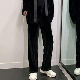 Straight-leg Velvet Pants