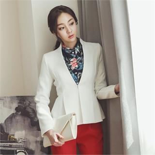 Collarless Peplum Blazer