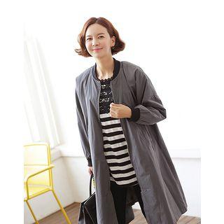 Drop-shoulder Long Zip-up Jacket