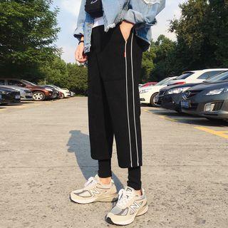 Contrast Trim Straight Fit Pants