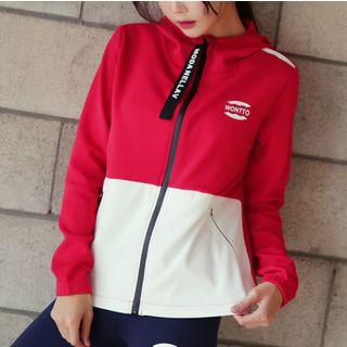 Lettering Sports Hooded Jacket
