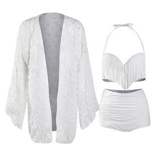 Set: Halter Fringed Bikini + Cover-up