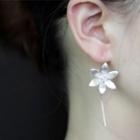 Flower Sterling Silver Dangle Earring 1 Pair - Silver - One Size