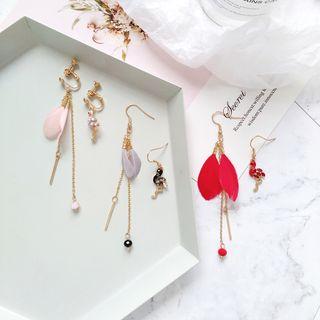 Asymmetric Flamingo Earring / Clip-on Earring