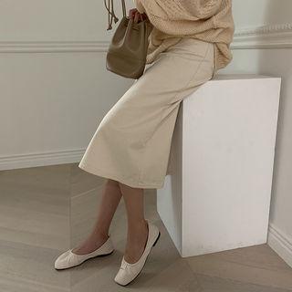 A-line Midi Cotton Skirt