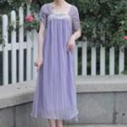Traditional Chinese Short-sleeve Mesh Dress