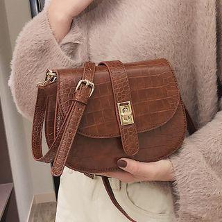 Croc Grain Belted Crossbody Bag