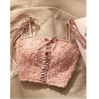 Floral Shoulder-tie Crop Top