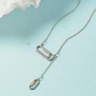 Rhinestone Clip Necklace Silver - One Size