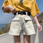 Pocket Detail High-waist Wide-leg Shorts
