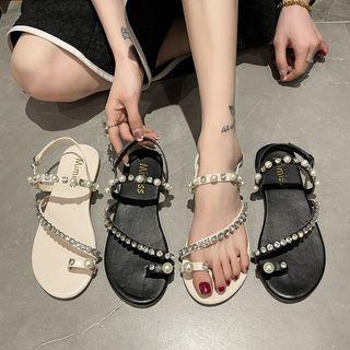 Rhinestone Beaded Sandals