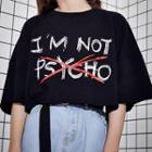 Short-sleeve Lettering Open-back T-shirt