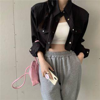 Loose-fit Cropped Shirt Jacket