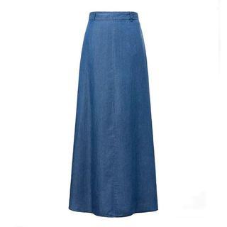 Maxi Denim A-line Skirt