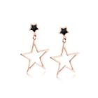 Simple And Fashion Plated Rose Gold Hollow Stars 316l Stainless Steel Earrings Rose Gold - One Size