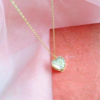 Iridescent Heart Necklace 1 Pc - Necklace - One Size