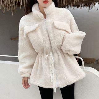 Fleece Tie-waist Zip Jacket