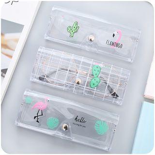 Cartoon Print Transparent Glasses Case