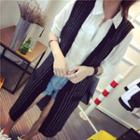 Striped Long Knit Vest