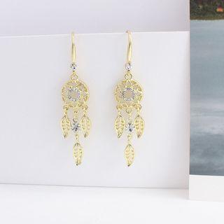 Dream Catcher Rhinestone Alloy Fringed Earring