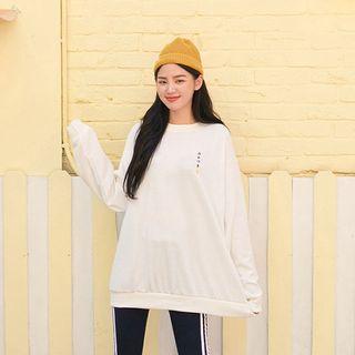 Japanese Letter Embroidered Sweatshirt