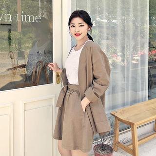 Linen Blend Open Jacket
