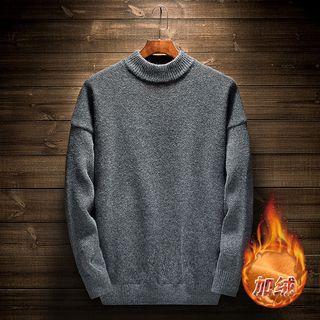 Fleece-lined Mock-neck Long-sleeve Top