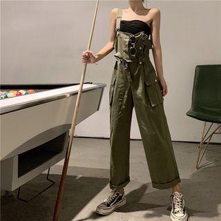 Wide Leg Jumper Pants Green - One Size