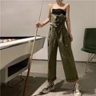 Wide Leg Jumper Pants Green - One Size