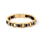 Fashion Personality Plated Gold Black Geometric 316l Stainless Steel Bracelet Golden - One Size