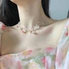 Branches Flower Choker Silver - One Size