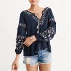 Floral Embroidered Long-sleeved Top