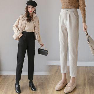 Cropped Straight-leg Wool Dress Pants