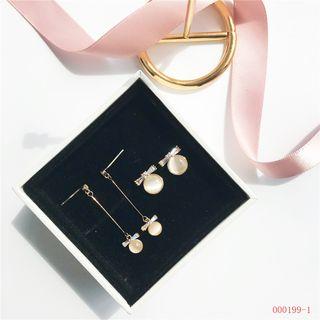 Cat Eye Stone Bow Earring