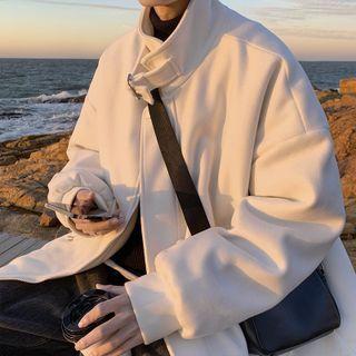 Buckled Neck Woolen Jacket