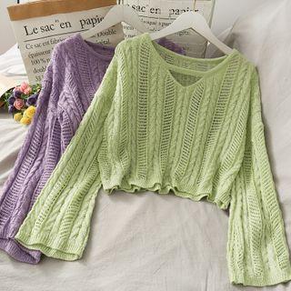Loose-fit Open-knit Crop Top In 6 Colors