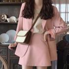 Set: Plaid Blazer + Min A-line Skirt