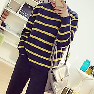 Striped Turtleneck Sweater