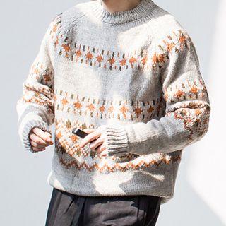 Jacquard Round-neck Sweater
