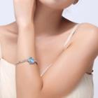 Set: Crystal Flower Pendant Necklace + Bracelet