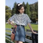 Short-sleeve Butterfly Shirt Butterfly - Blue - One Size