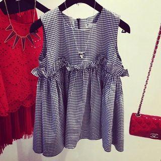 Sleeveless Plaid Top Black - One Size