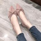 Faux Suede Studded Flats