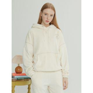 Snug Club Oversized Fleece Hoodie Ivory - One Size